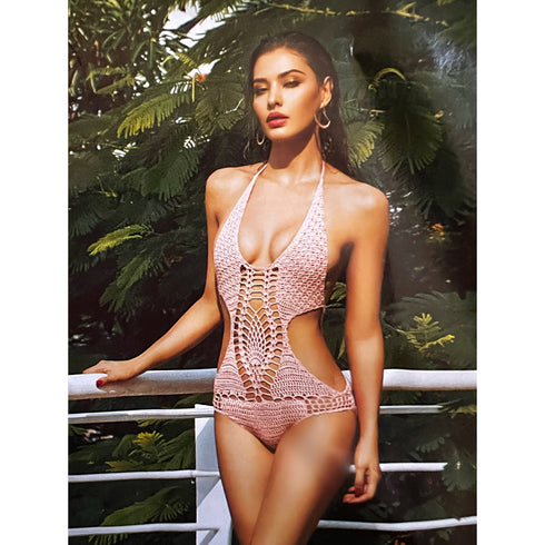 Wavy Crochet Monokini Swimsuit